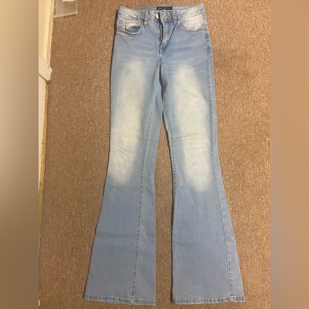 Elegant Light Blue Flare Jeans